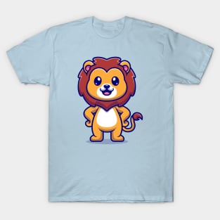 Cute Lion Standing Cartoon T-Shirt